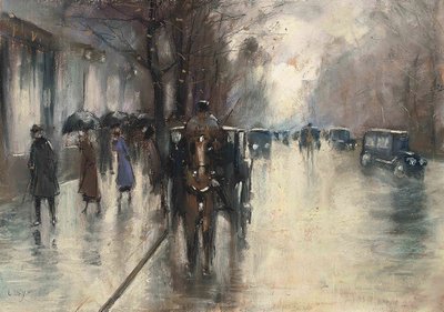 Unter den Linden im Regen von Lesser Ury